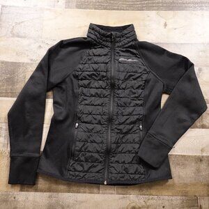 Eddie Bauer Quilted‎ Hybrid Jacket Women’s Small Black Full Zip Lightweight